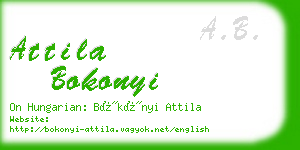 attila bokonyi business card