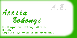attila bokonyi business card